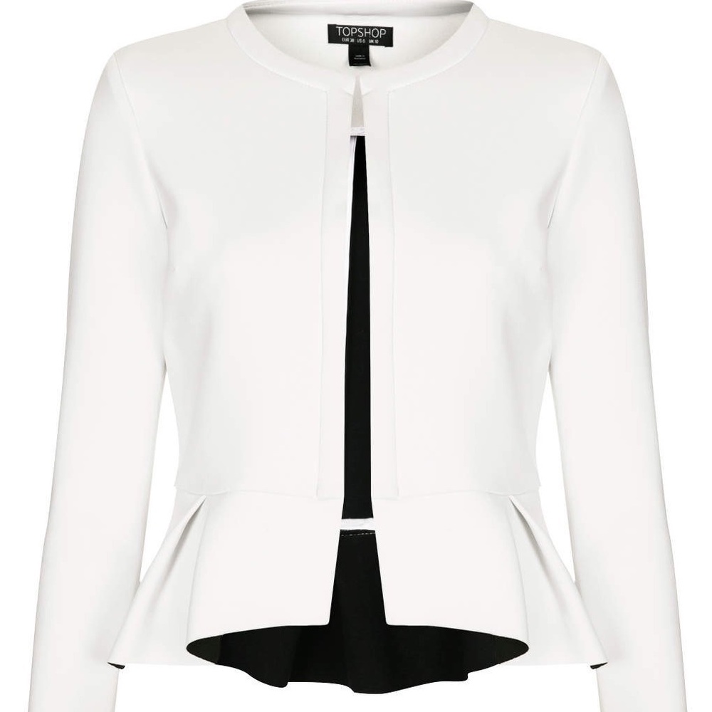 TopShop White Peplum Jacket - Sz 8 NWT